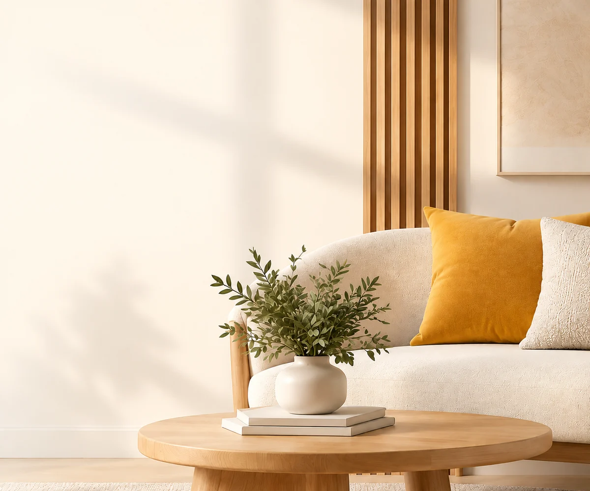 Warm minimal living room
